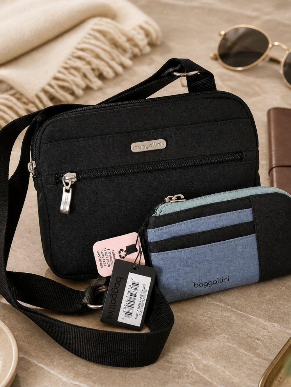 Baggallini Crossbody Bag with Blue Card Wallet NWT